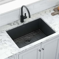 Ruvati USA RVH6127BL 27 in. Undermount Stainless Steel 16 Gauge Single Bowl Kitchen Sink, Gunmetal Black