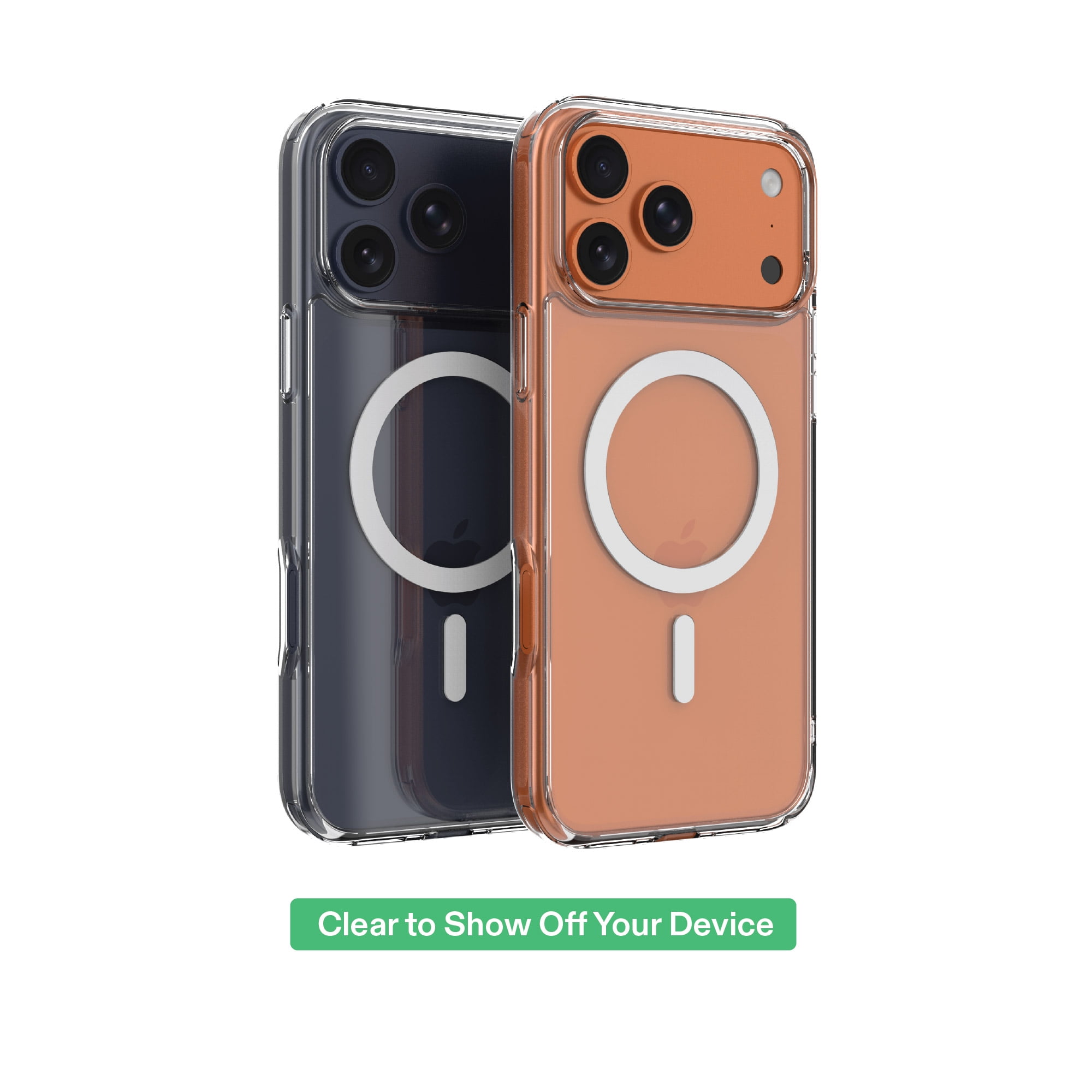 onn MagSafe Compatible Phone Case (Clear) and Glass Screen Protector with Easy Application Tray for iPhone 17 Pro Max