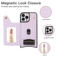 thumbnail image 4 of Crossbody Strap Shockproof Phone Bag And Wallet With Mirror Black Artificial Leather With Silver Detail Snap Phone Case Fit For IPhone 14 Promax 13 12 Pro Max, 4 of 4