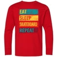 thumbnail image 3 of Inktastic Skateboarding Eat Sleep Skateboard Repeat Long Sleeve Youth T-Shirt, 3 of 5