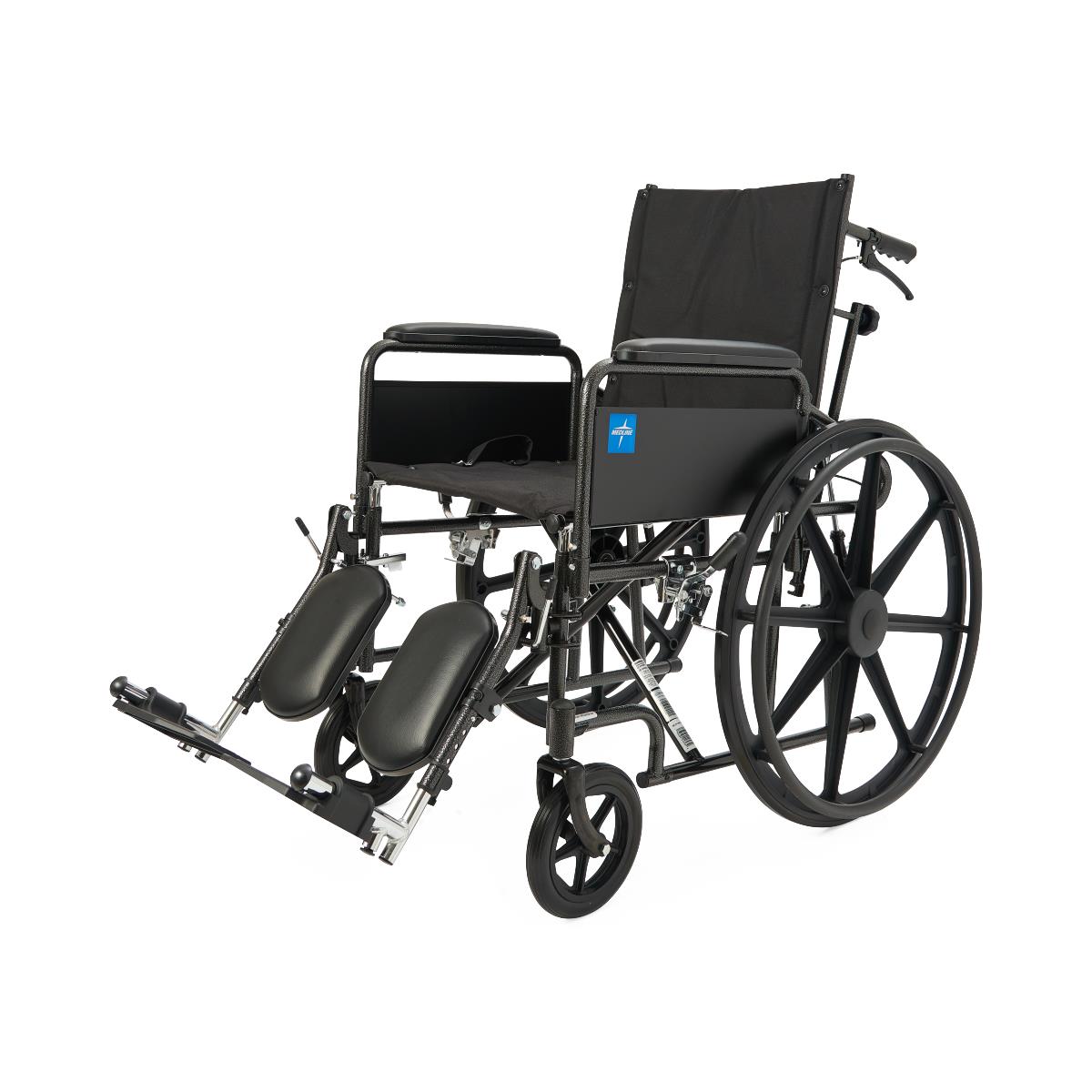 Medline 18" Reclining Wheelchair with Full-Length Armrests and Elevating Legrests, Reclines 90-180 Degrees, 300 lb Weight Capacity