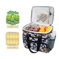 thumbnail image 2 of FORMRS Insulated Cooler Bag 24 Cans Capacity Soft Leakproof Lunch Box with Side Pockets, Retro Daisy Pattern, 2 of 7