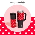 thumbnail image 3 of Corkcicle x Disney Minnie Mouse Cruiser Vaso aislado con asa y pajita, lunares rojos, 40 oz – Botella de agua reutilizable que mantiene las bebidas frías 20 horas, calientes 9 horas – Apto para portav, 3 of 5