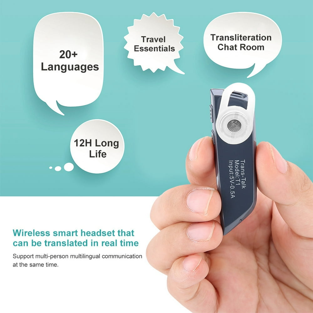 Tebru Smart Wireless Translation Bluetooth Inear Headset Business