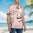 thumbnail image 3 of Gukieu Panda Print Men's Short-sleeved Shirts, Button-down Lapel Hawaiian Shirts, T-shirts, Beach Vacation Summer Casual Wear,Medium, 3 of 7