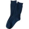 thumbnail image 3 of Lovely Annie 3 Pairs High-Performance Men's Wool Crew Socks Moisture Wicking Socks Perfect for Athletic Biking on Winter & Cold Weather Size 6-9(Navy Blue), 3 of 4