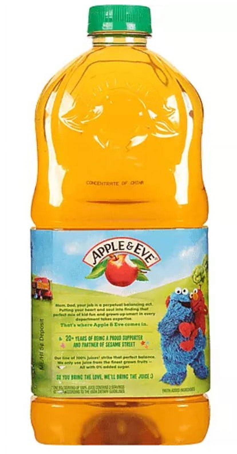 (2 pack) Apple & Eve Sesame Street Big Bird's 100% Apple Juice, 64 fl oz Bottle