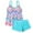 *33Blue, variant on Women's U Neck Rainbow Print 2 Piece Tankini Swimwear for Beach Vacation & Swimming Multicolor S