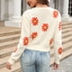 thumbnail image 4 of Suéter de cuello redondo, suéteres para mujer, sudadera de cuello redondo de moda, suéter de punto acanalado, tops para mujer, 4 of 4