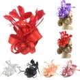 thumbnail image 3 of Happy date Bridal Headwear Retro Multiple Color Faux Silk Feather Headwear Bridal Hair Clip with Flower Birthday Gift, 3 of 8