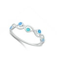 thumbnail image 4 of CHOOSE YOUR COLOR Blue Simulated Opal Infinity Knot Loop Ring .925 Sterling Silver Band CZ Female Size 5, 4 of 4