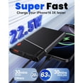 thumbnail image 2 of Portable Charger Power Bank, 10000mAh 22.5W PD Super Fast Charging Powerbank with Built-in USB C in&Out Cable, Slim External Phone Battery Pack for iPhone 16/15/14 iPad Samsung S24 Android, 2 of 8