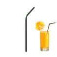 thumbnail image 1 of WHEANG Noir Coloré Réutilisable en Acier Inoxydable Boisson Longueur 21,5 cm, 1 of 7