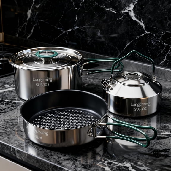 Stainless Steel Camping Cookware Set
