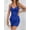 Blue, variant on EASYBRA Women V Neck Backless Bodycon Slip Dress Ruched Sexy Mini Party Club Dress