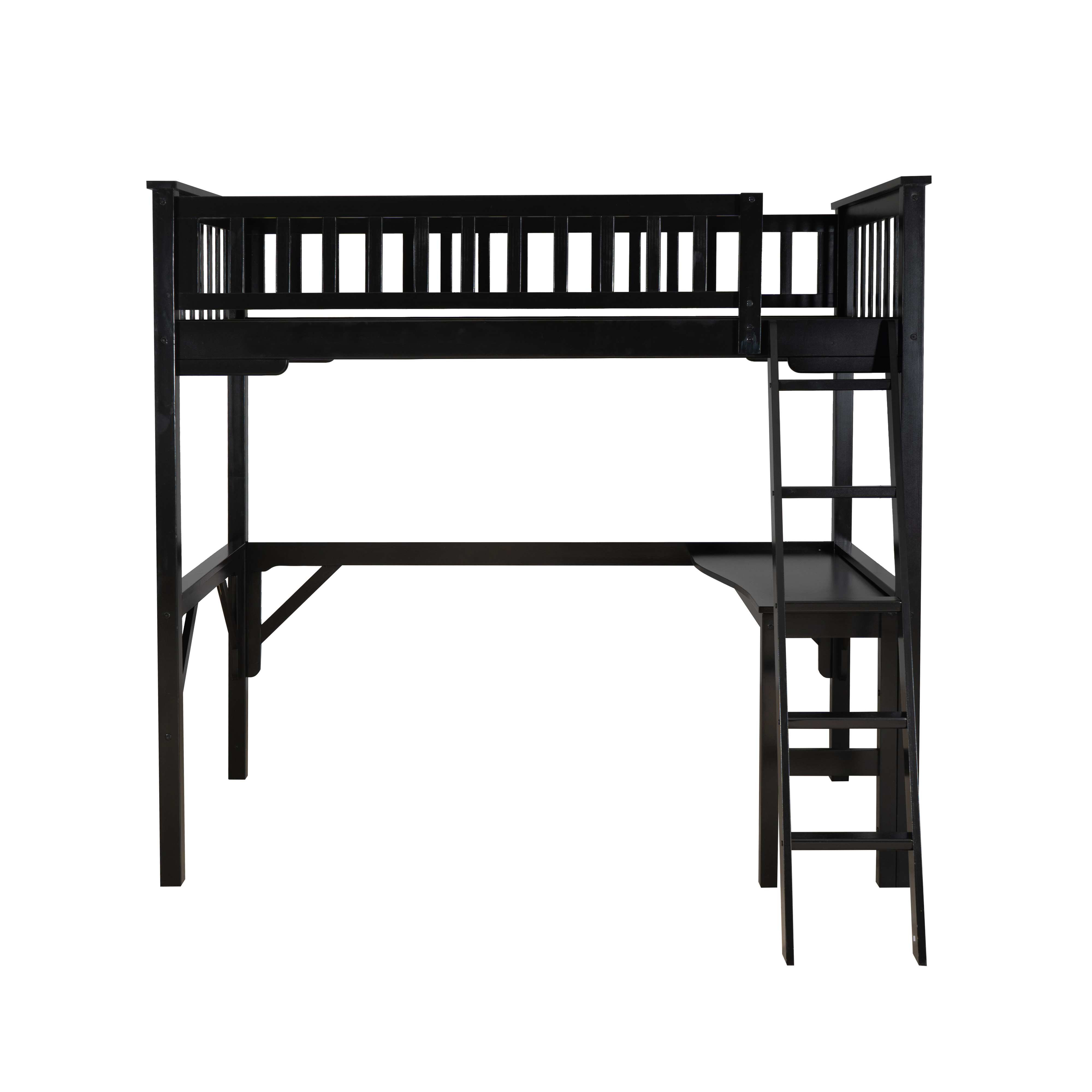 Powell Channon Twin Loft Bed with Study, Black