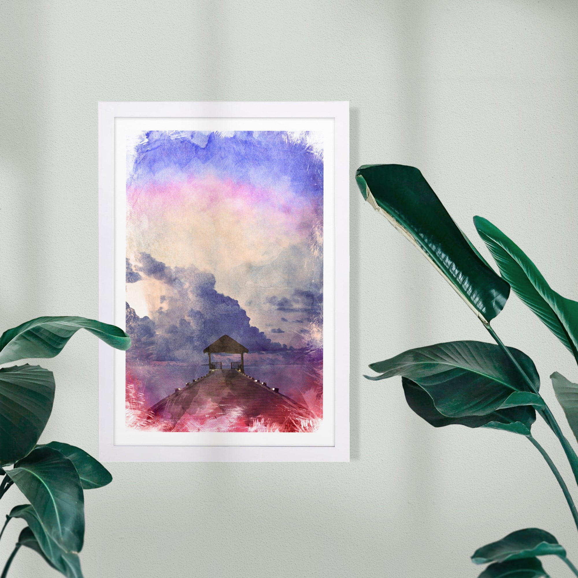 Wynwood Studio Nature and Landscape Framed Wall Art Prints 'Peace' Nature Home Décor - Purple, Brown, 13" x 19"