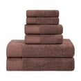 thumbnail image 2 of Superior Turkish Cotton Highly-absorbent 6-Piece Towel Set, Bathroom Spa and Gym Towels, Chocolate, 2 of 10