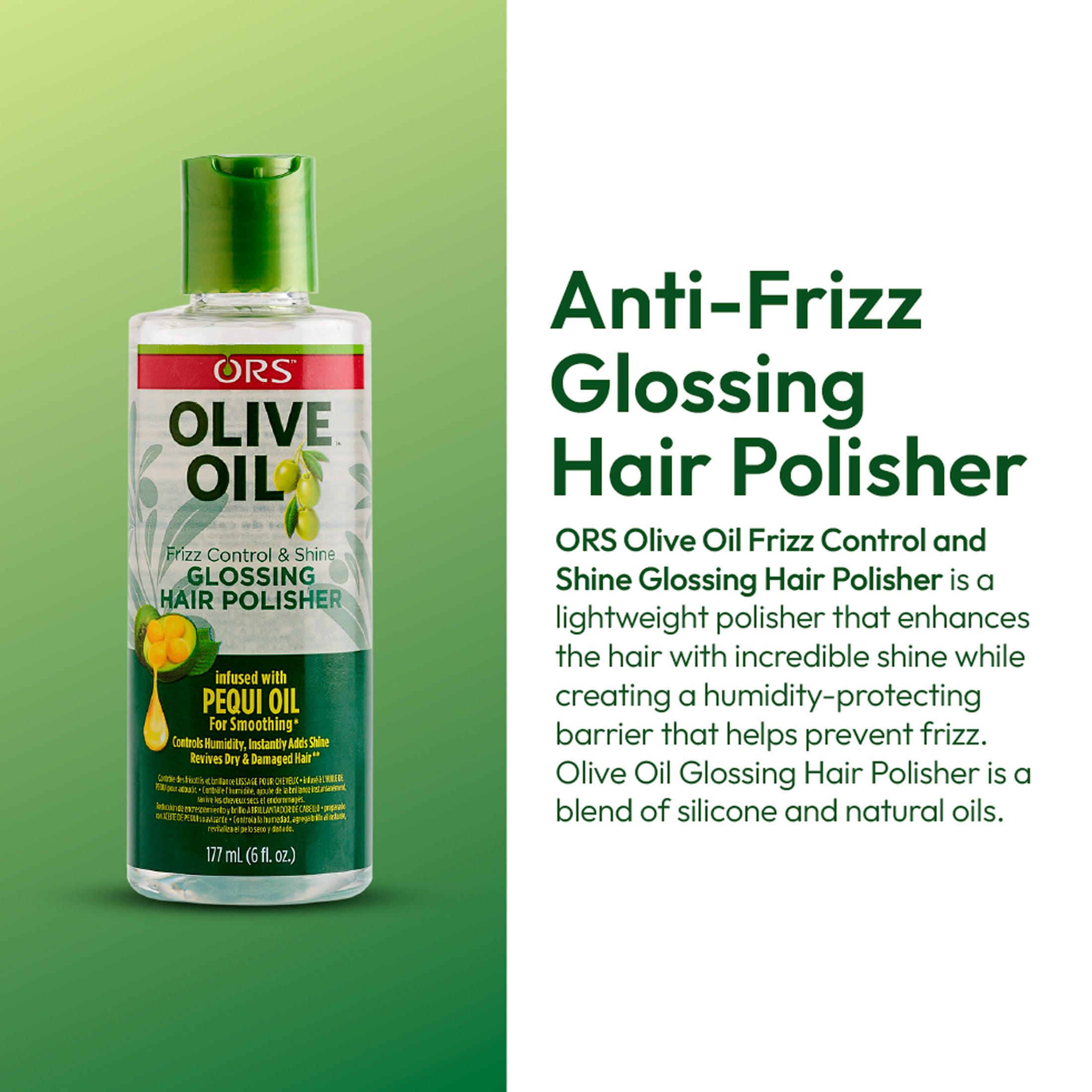 (2 pack) ORS Olive Oil Glossing Hair Polisher for Frizz Control & Shine, All Hair Types, 6.0 fl.oz.