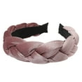 thumbnail image 1 of XASZHN Textured Braided Velvet Wide Headband for Women Solid Color Hair Accessory with Ribbon Detail Brown1_001 One Size, 1 of 5