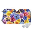 thumbnail image 2 of Picia The Garden Tricolor Pansy Flower Curved Windshield Sunshade Accordion Folding Style Auto Shade for Car Truck SUV Van Blocks UV Ray Sun Visor Protector -Medium, 2 of 7