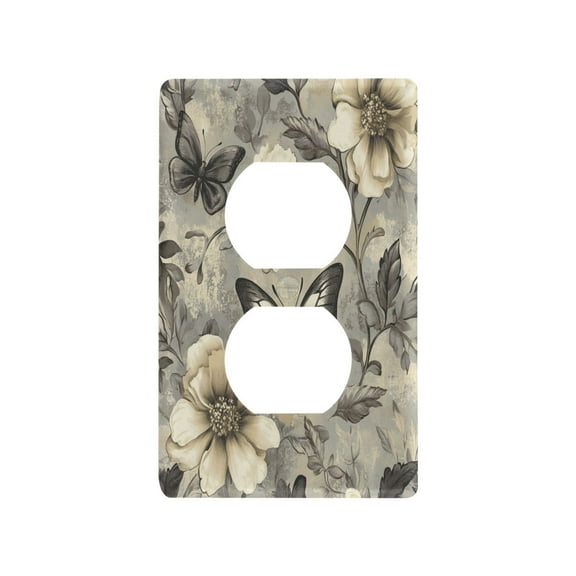 New Flame-Retardant Switch Plate Cover，DIY Wall Plate Decor with Screws，Butterfly