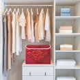 thumbnail image 5 of Iauyy Large Storage Box with Lid - Foldable Home Storage Bins for Clothes Toy Holiday Decor, Bright Red (42*32*30cm), 5 of 6