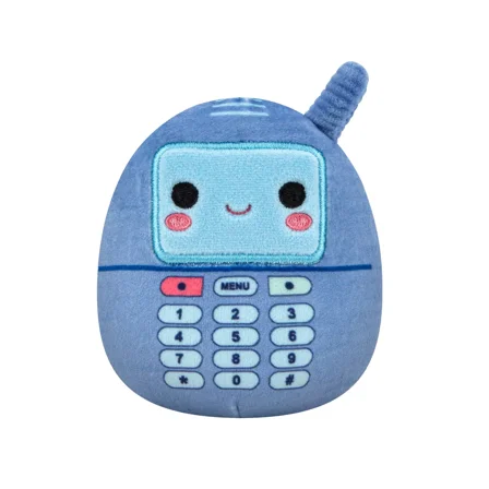 3.5" Tadita The Blue Cell Phone Squeaky Plush Dog Toy