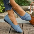 thumbnail image 3 of Denim Ballet Flat Shoes for Women Trendy Fringe Round Toe Nonslip Comfy Soft Sole Walking Shoes Casual Dressy Wedding Shoes Sky Blue Size 7.5, 3 of 7