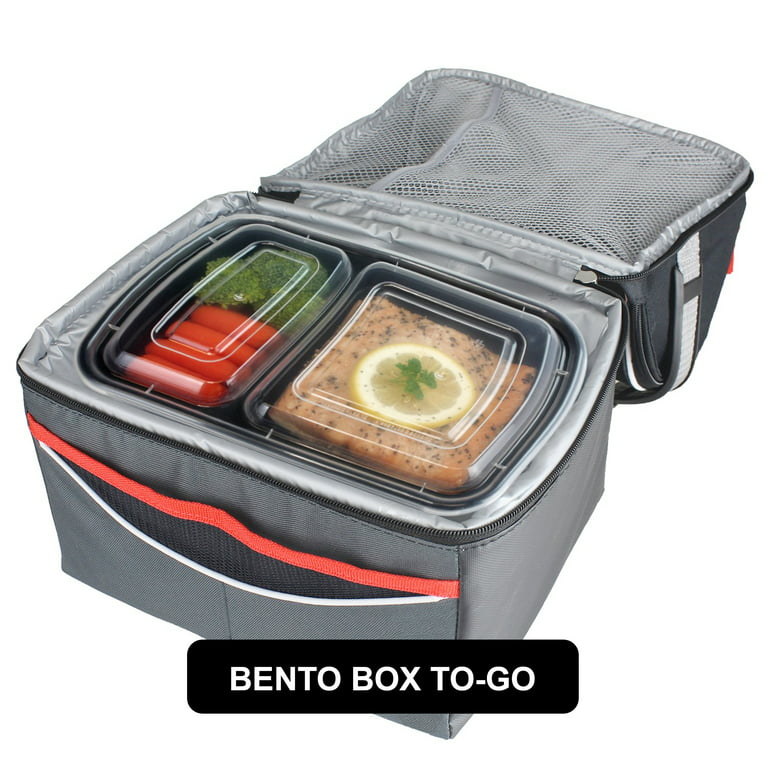 Freshware 15-Pack 2 Compartment Bento Lunch Boxes with Lids