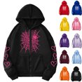thumbnail image 4 of QTBIUQ Women Fashion Casual Printed Ladies Long Sleeve Tops Zip Blouse Hooded Sweatshirts Coat Dark Gray, 4 of 4