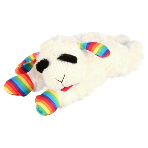 Multipet Rainbow Lamb Chop, Dog Toy, Size 10.5"