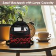 thumbnail image 5 of Eheartsgir Black Bat Red Pattern Small Backpack, Lightweight Polyester Handbag Daypack for Daily Work, with Front Pocket Backpack Purse for Women, 5 of 8