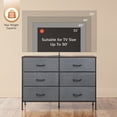 thumbnail image 3 of GALAXHERO 6-Drawer Fabric Dresser, 50-Inch TV Stand Wide Chest of Drawers for Bedroom, Closet, Living Room, Dark Gray, 3 of 8