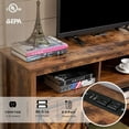 thumbnail image 4 of Yaoping Farmhouse Barn Door TV Cabinet Up to 65" TV Media Console with Open Shelves Adjustable Storage, Entertainment Center with Power Outlets(Brown), 4 of 10