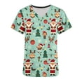 thumbnail image 5 of Holiday Gifts! Titcea Christmas Scrub Tops Women Xmas Printed Short Sleeved V Neck Scrub Tops with Pockets Lightweight Stretchy Cute Working Uniform, 5 of 5