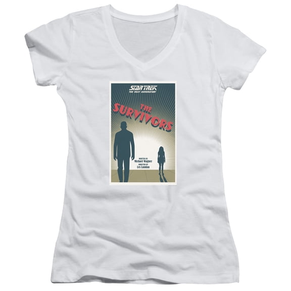Star Trek Tng Season 3 Episode 3 Junior Women's V-Neck T-Shirt White