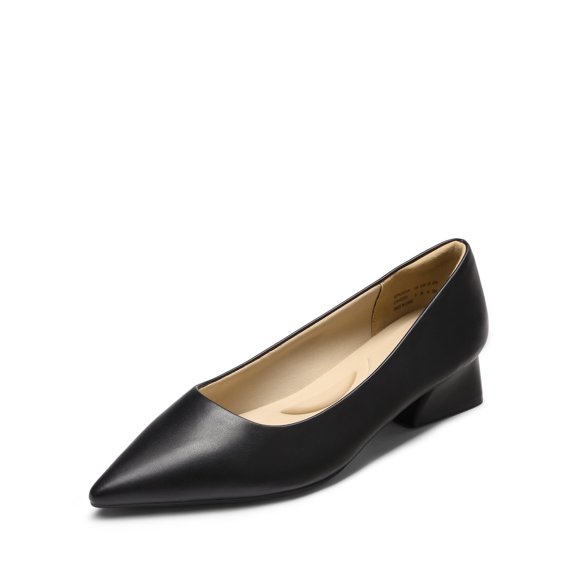 DREAM PAIRS Women's Chunky Heels Closed Toe Low Block Work Shoes Pointed Toe Dress Comfortable Wedding Pumps