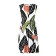 thumbnail image 5 of Zedker Floral 2026 Summer Dresses for Women Casual Sleeveless A-Line Pleated Midi Sun Dresses Casual Beach Flowy Tank Dresses with Pockets White Size S-XXL, 5 of 7