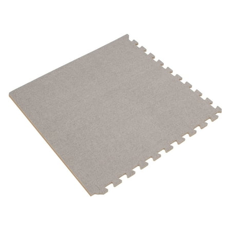 We Sell Mats 3/8" Thick Interlocking Carpet Tiles, 72 Sq Ft (18 Tiles), Light Gray