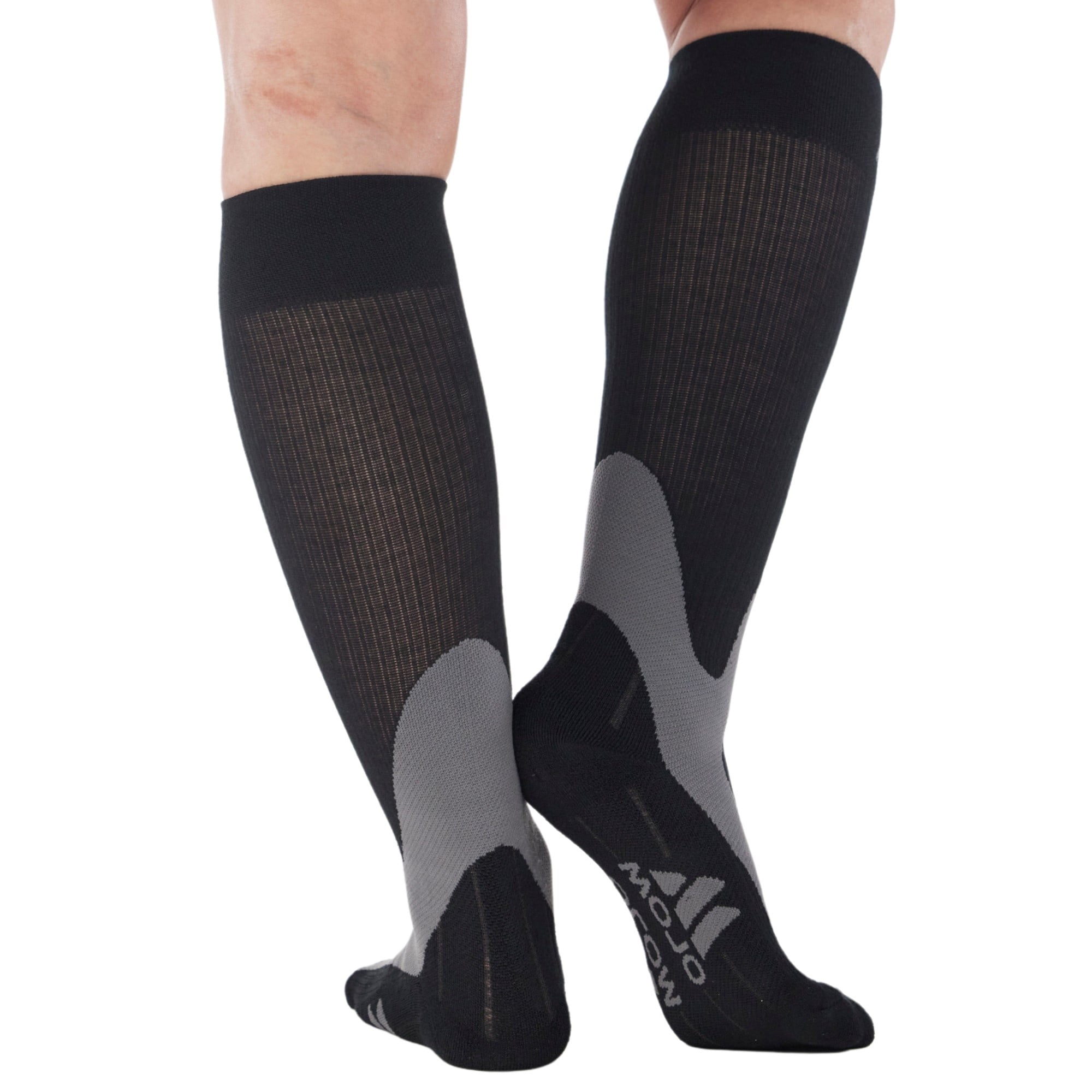 Wide Calf Women Knee High Compression Socks 20-30mmHg by Mojo - Black, 7X-Large