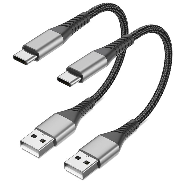 Cable USB-C Umefly de 15 cm, carga rápida, paquete de 2, 3 A