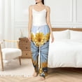 thumbnail image 4 of Cauagu Vibrant Butterfly And Sunflowers Pajama Pants for Women Loose Fit Wide Leg Trouser Pants Casual Elastic Waist Drawstring Lounge Pants, 4 of 6