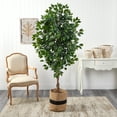 thumbnail image 4 of Nearly Natural 6' Ficus Artificial Tree in Cotton Planter, 4 of 4