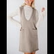 thumbnail image 4 of Vestido Corto de Punto Liso Sin Mangas con Cuello en V y Bolsillos para Mujer Flor Gris S, 4 of 10