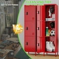 thumbnail image 6 of Aobabo Upgraded Lockable 3 Doors Metal Lockers with Hooks for Home Office School Gym,Assembly Required,Red,66''H*15.75''W*15.75''D, 6 of 14