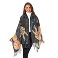 thumbnail image 3 of FORMRS Womens Scarf Winter Soft Long Big Warm Shawls Wrap Tassel Scarves, Retro Watercolor Planet, 3 of 9