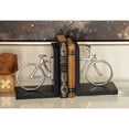 thumbnail image 3 of DecMode 6" Bike Silver Wood Bookends (Set of 2), 3 of 11