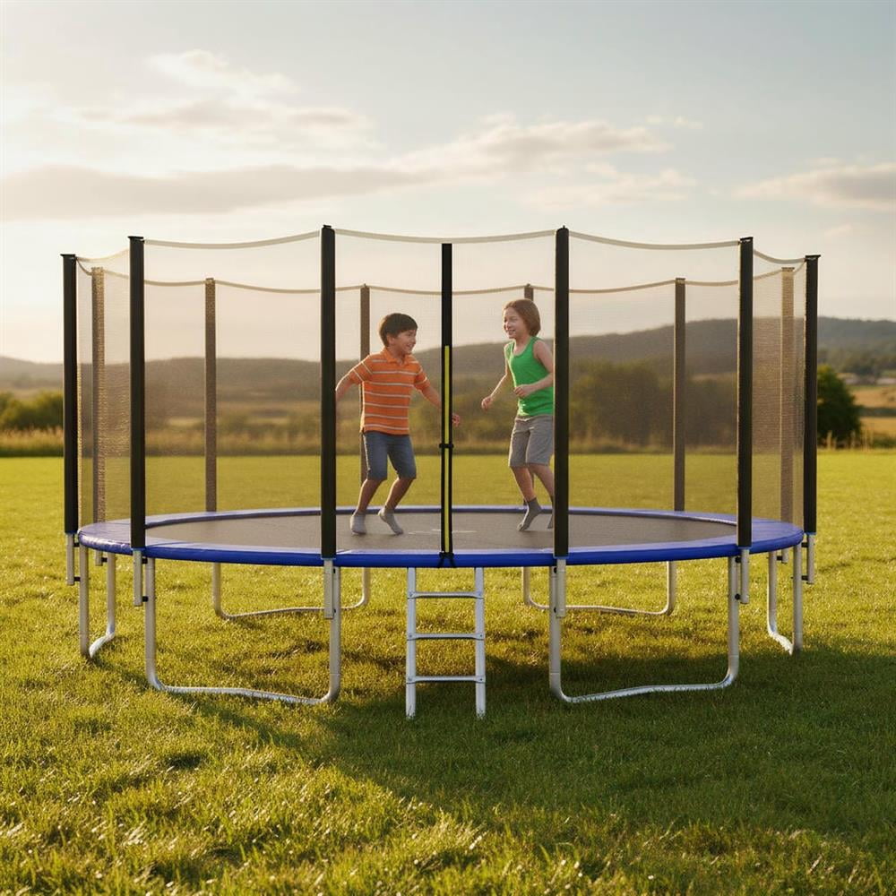 Trampoline Safety Enclosure Net 15-Foot 4 Arch for Jumpking