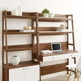 thumbnail image 4 of Modway Bixby 2-Piece Wood Office Desk and Bookshelf in Walnut/White, 4 of 5